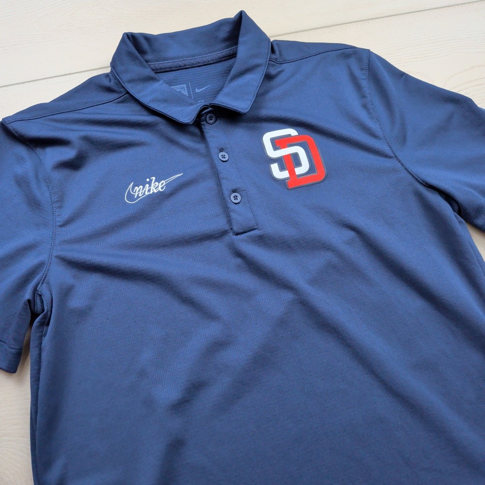 Nike San Diego Padres Cooperstown Collection Dri-FIT Polo Shirt Navy Mens Small